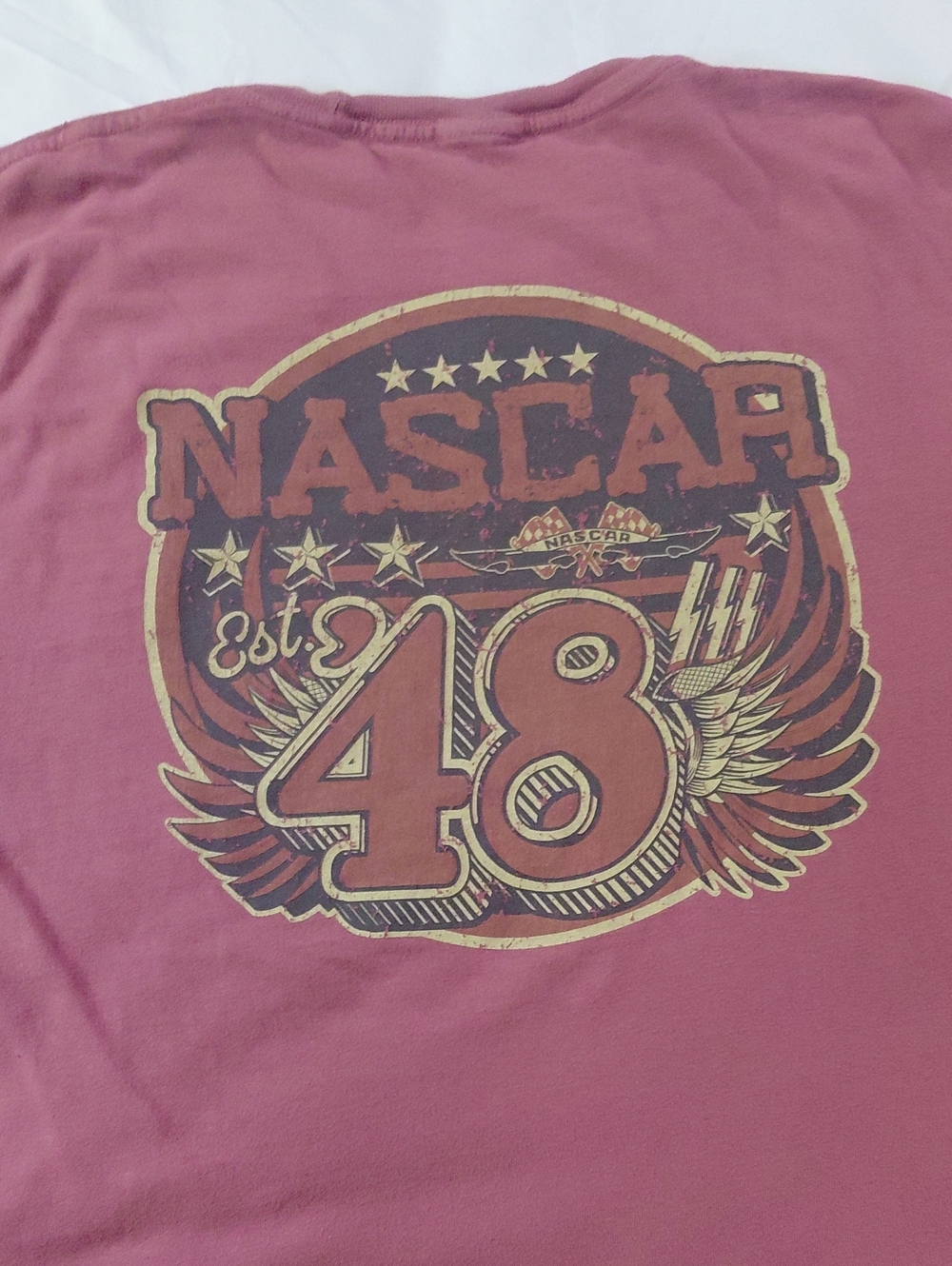 Nascar Vintage Style Burgundy Jimmie Johnson #48 Tee Mens XL